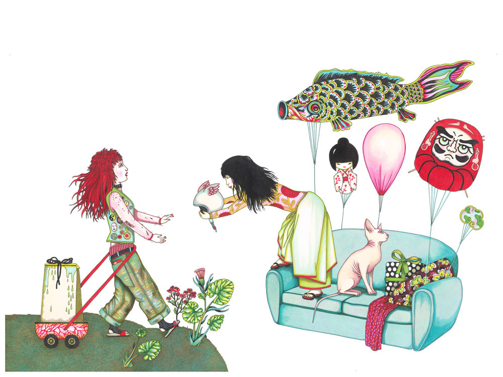 07_Pages 14-15 - Illustrations du livre Une amie pour la vie. Editions Thierry Magnier_2012